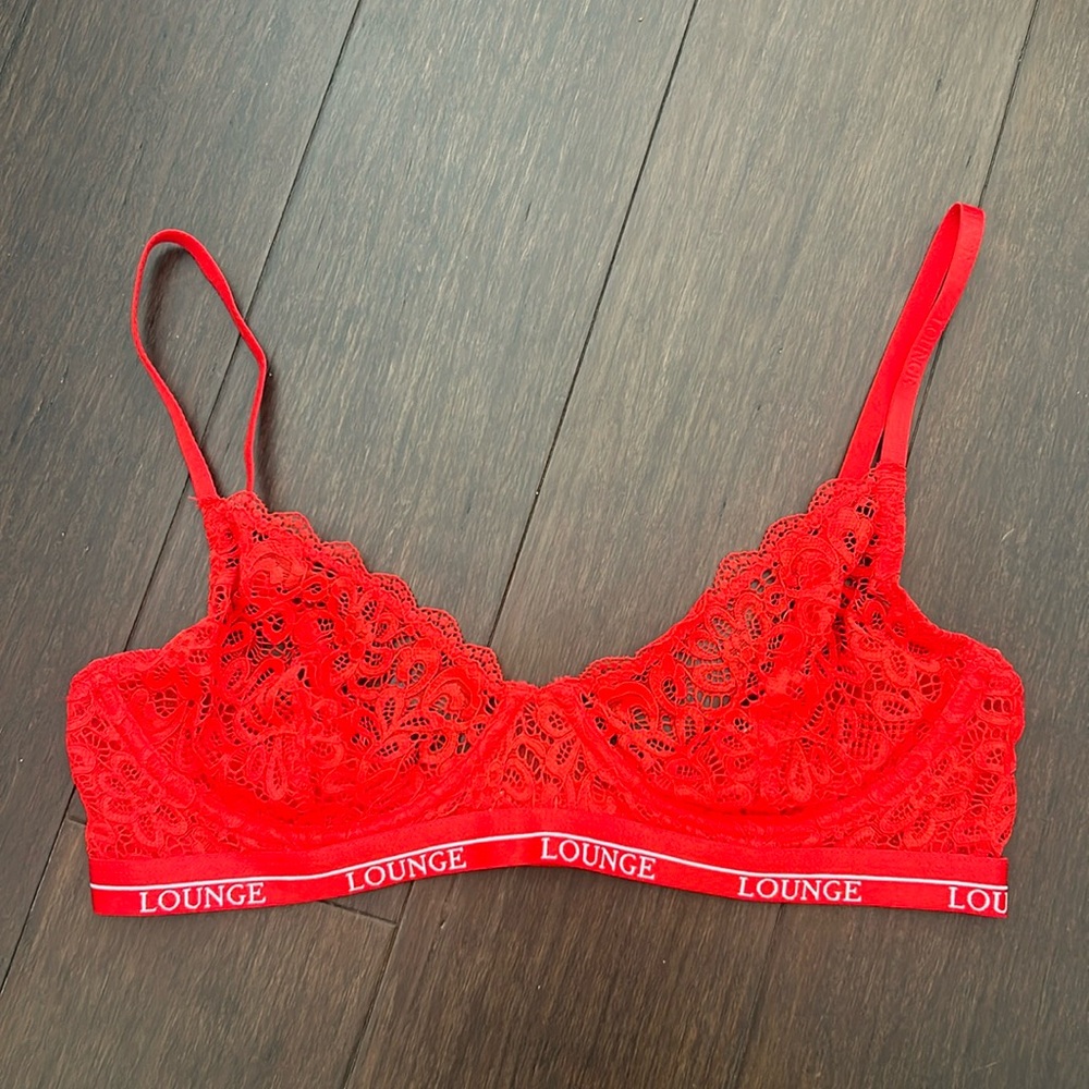 A bright red Lounge bra in 34C